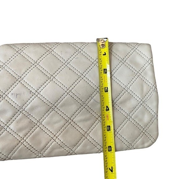 Marc Jacobs Quilted Leather Envelope Clutch Beige Cream - Picture 7 of 12